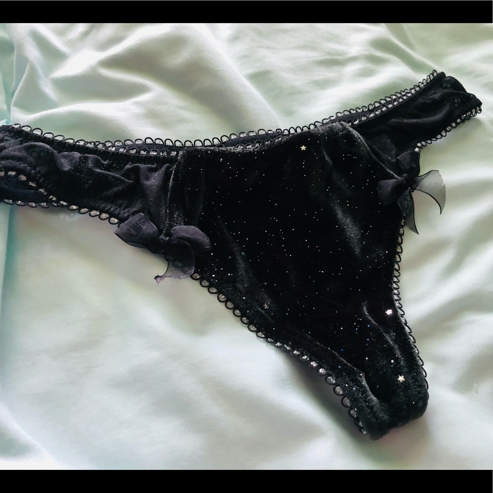 Victoria’s Secret velvet black thong
